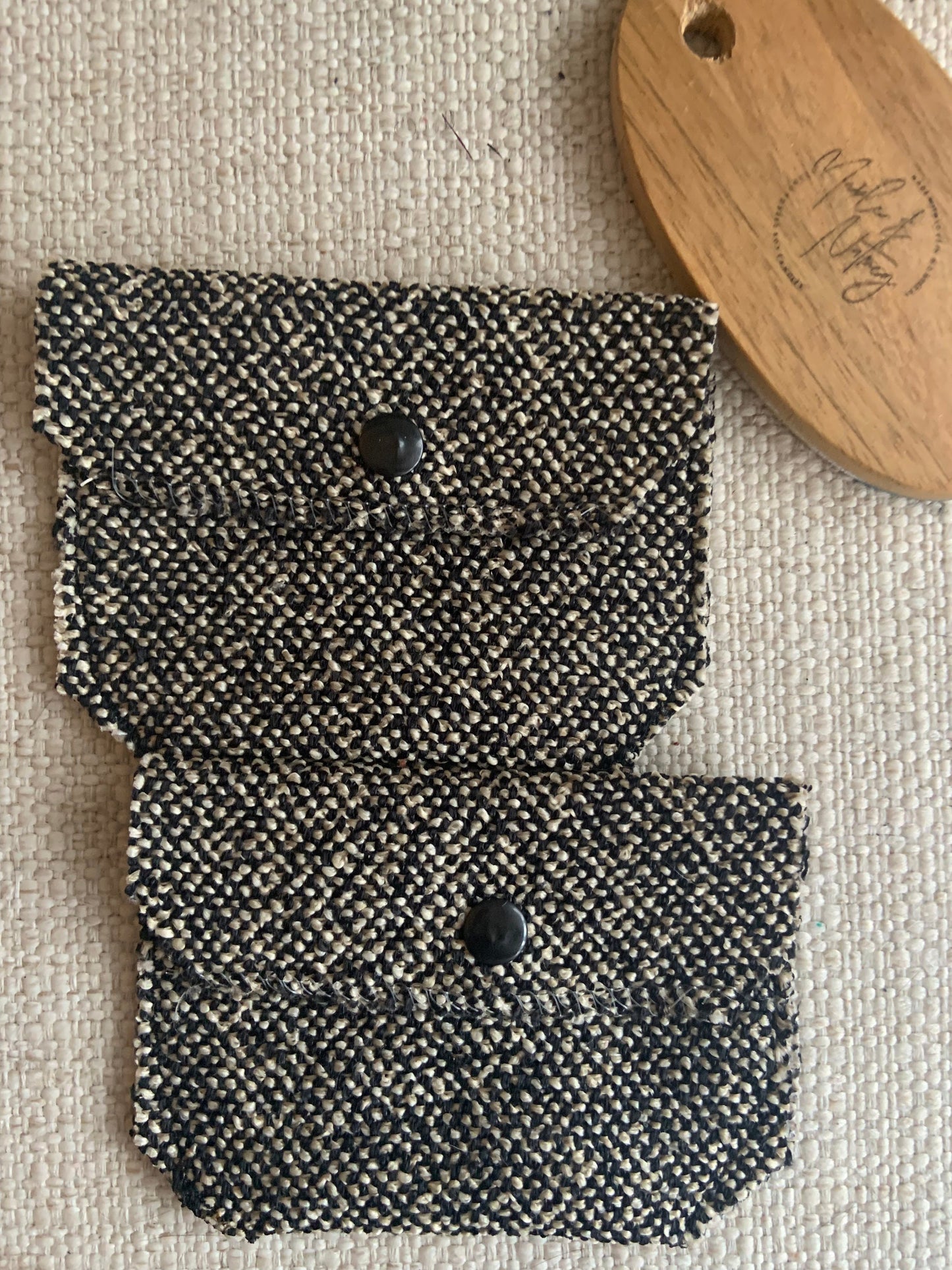 Bethanie Handmade Fabric Coin Purse Woven Black/White Mix