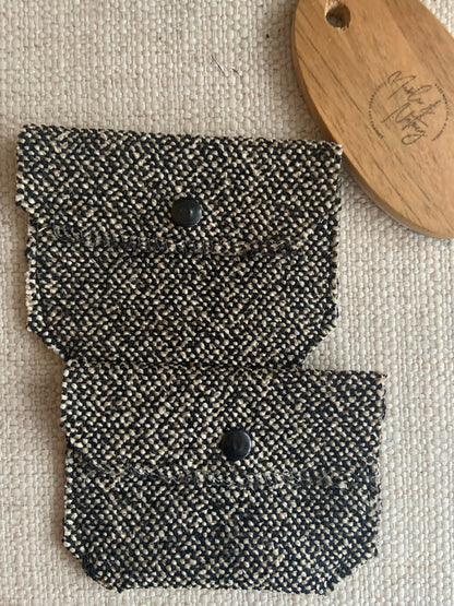 Bethanie Handmade Fabric Coin Purse Woven Black/White Mix