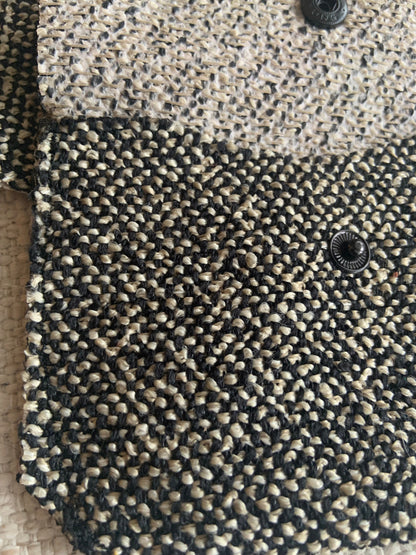 Bethanie Handmade Fabric Coin Purse Woven Black/White Mix