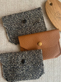 Bethanie Handmade Fabric Coin Purse Woven Black/White Mix
