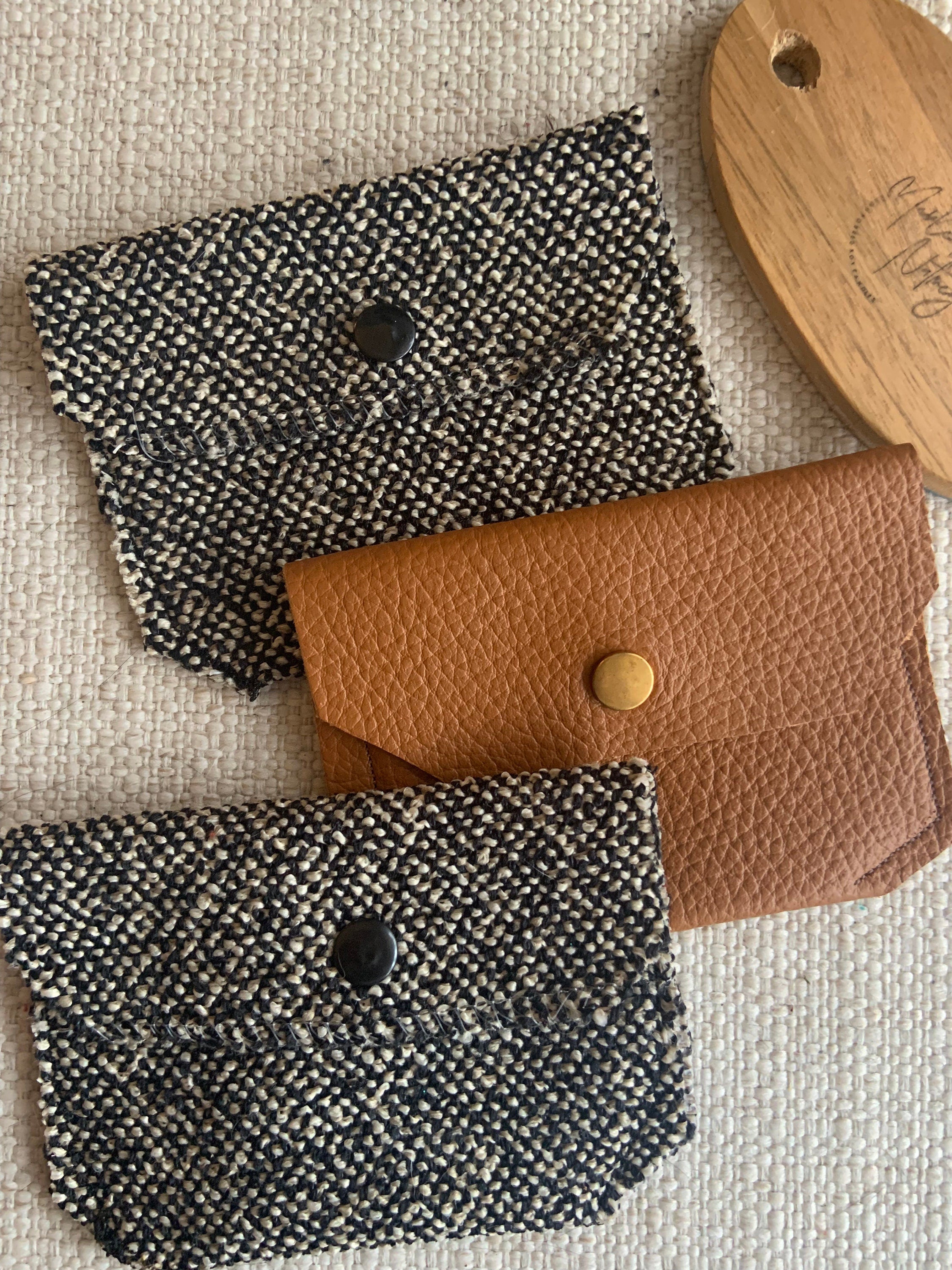 Bethanie Handmade Fabric Coin Purse Woven Black/White Mix