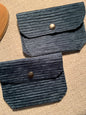 Bethanie Handmade Fabric Coin Purse Corduroy Blue