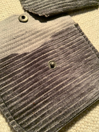 Bethanie Handmade Fabric Coin Purse Corduroy Grey