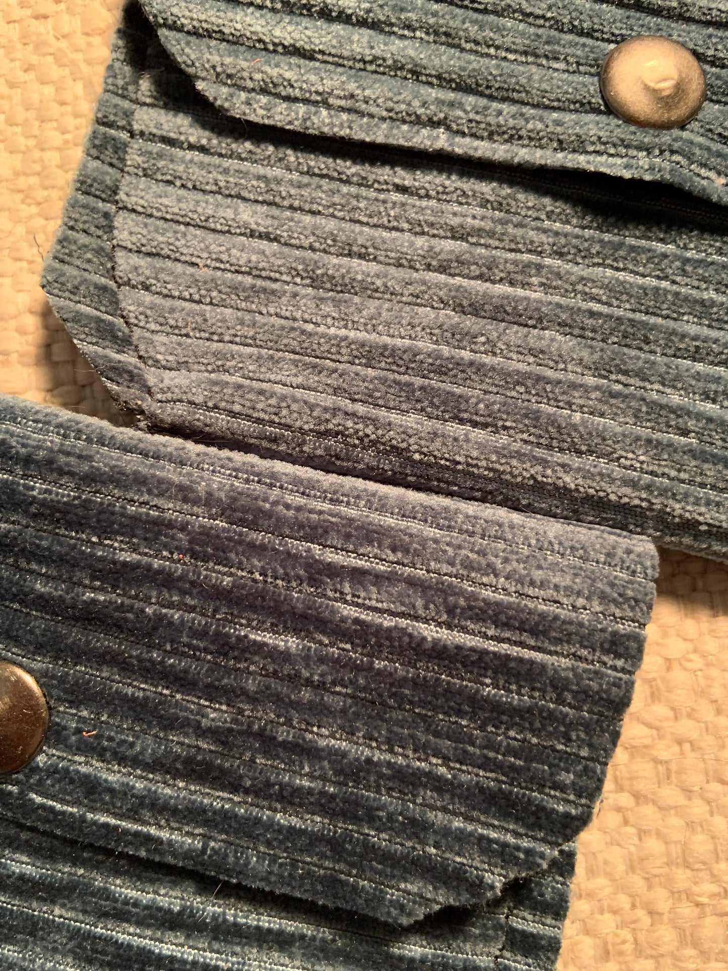 Bethanie Handmade Fabric Coin Purse Corduroy Blue