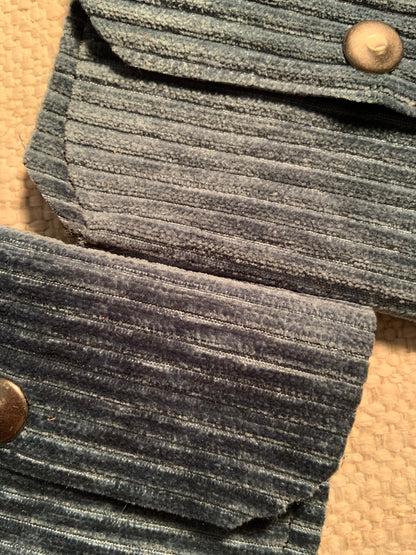 Bethanie Handmade Fabric Coin Purse Corduroy Blue