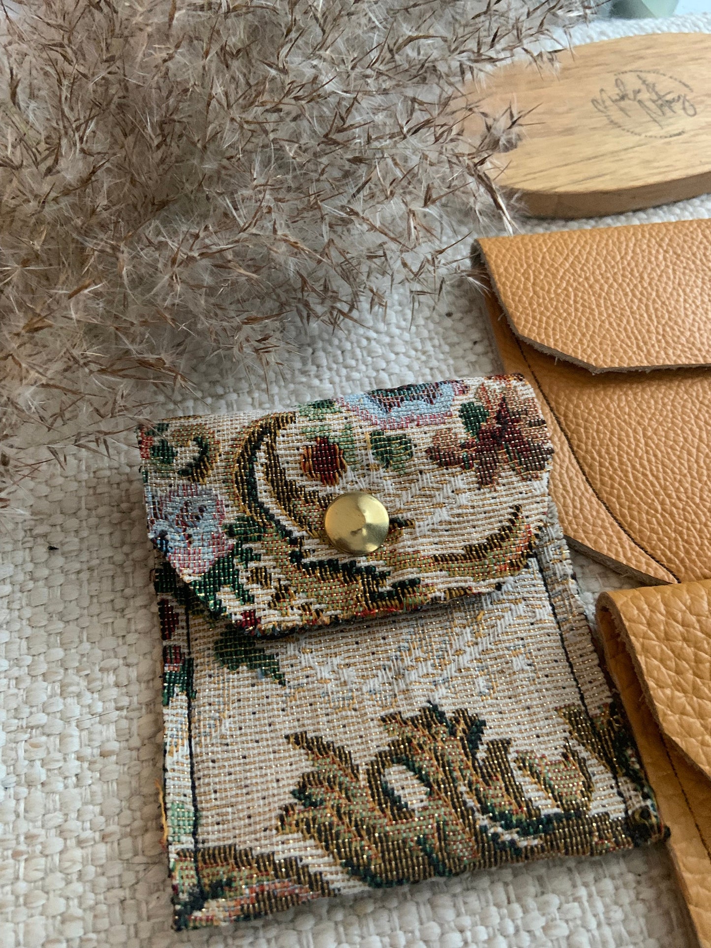 Evelyn Handmade Fabric Coin Purse Floral Brocade Fabric