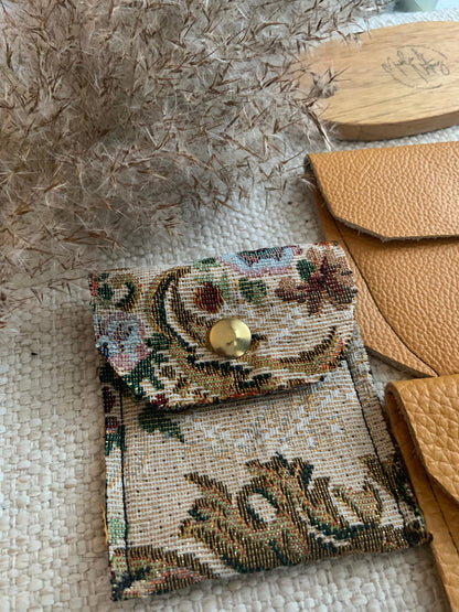 Evelyn Handmade Fabric Coin Purse Floral Brocade Fabric