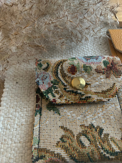 Evelyn Handmade Fabric Coin Purse Floral Brocade Fabric