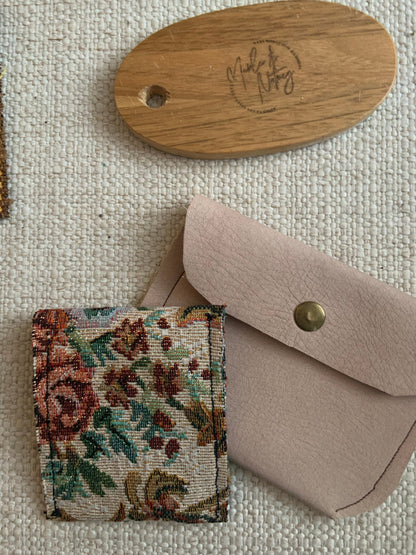 Evelyn Handmade Fabric Coin Purse Floral Brocade Fabric