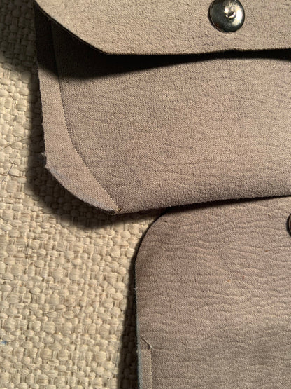 Bethanie Handmade Faux Leather Coin Purse Textured Velvet Fabric