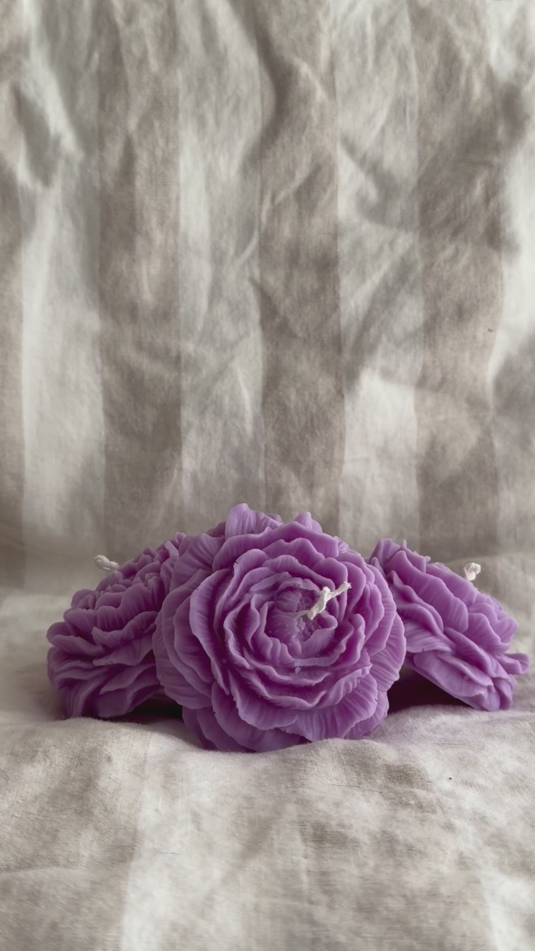 Peony Handmade Floral Soy Candle Purple Mahogany Oak Scented.