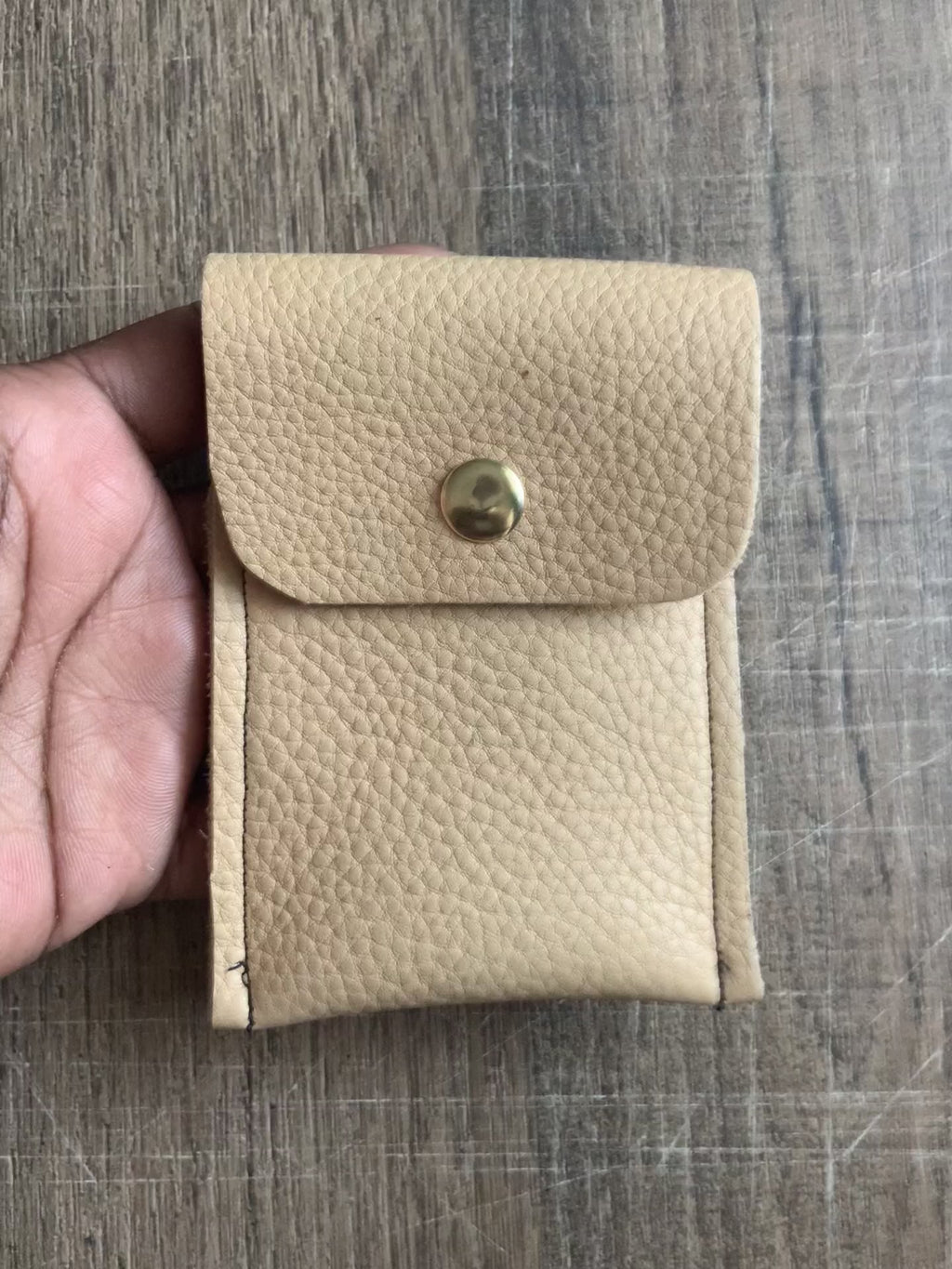 Daphné Handmade Reclaimed Leather Mini Coin Purse Light Yellow