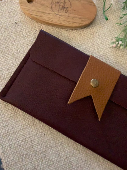 Inez Handmade Leather Coin Purse Burgundy